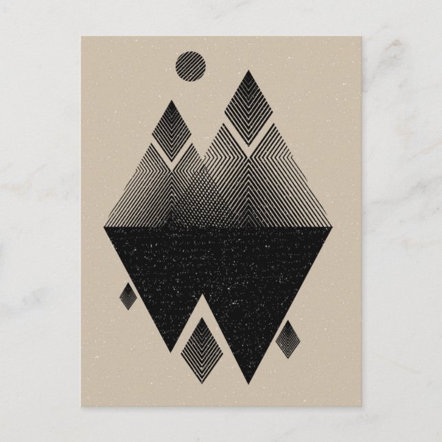 Carte Postale Design triangulaire inspiré des scandinaves (Devant)