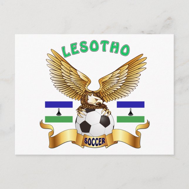Carte Postale Designs de football Lesotho (Devant)