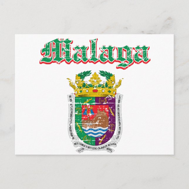 Carte Postale Designs de ville de Malaga (Devant)