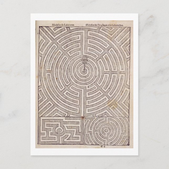 Carte Postale Designs for mazes, from 'The Dutch Gardener' de Jo (Devant)
