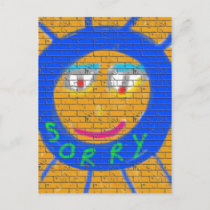 Carte Postale Désolé Graffiti, Art Triste Visage, Regret de tris