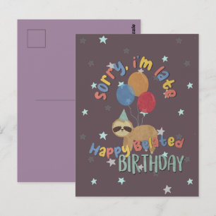 Carte Postale Désolé pour mon retard. Joyux Anniversaire en Reta
