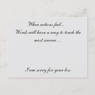 Carte Postale Désolé pour votre perte