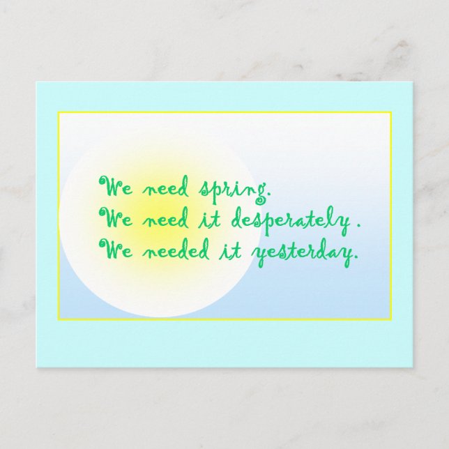 Carte Postale Desperatley à la recherche du printemps (Devant)