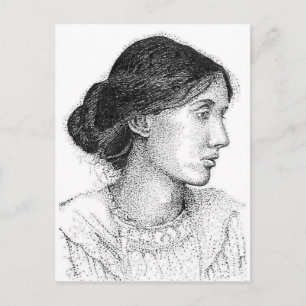 Carte Postale Dessin à l'encre de Virgina Woolf 2004