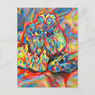 Carte Postale Dessin abstrait au crayon de couleur Cristaux art 