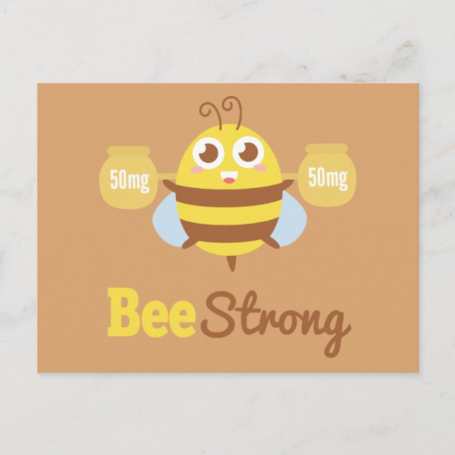 Carte Postale Dessin amusant : Cute bee tenant pots (Devant)