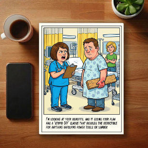 Carte Postale Dessin animé d'aventures à la salle d'urgence