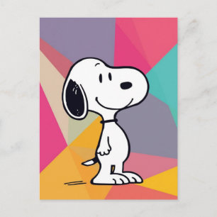 Carte Postale Dessin animé de beagle ludique dans l'art pop géom