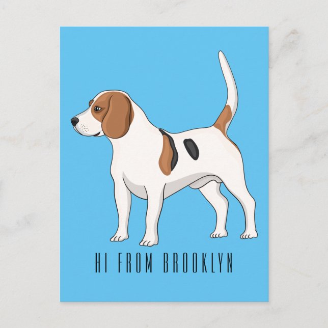 Carte Postale dessin animé de chien beagle (Devant)
