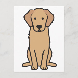 Carte Postale Dessin animé de chien Retriever doré