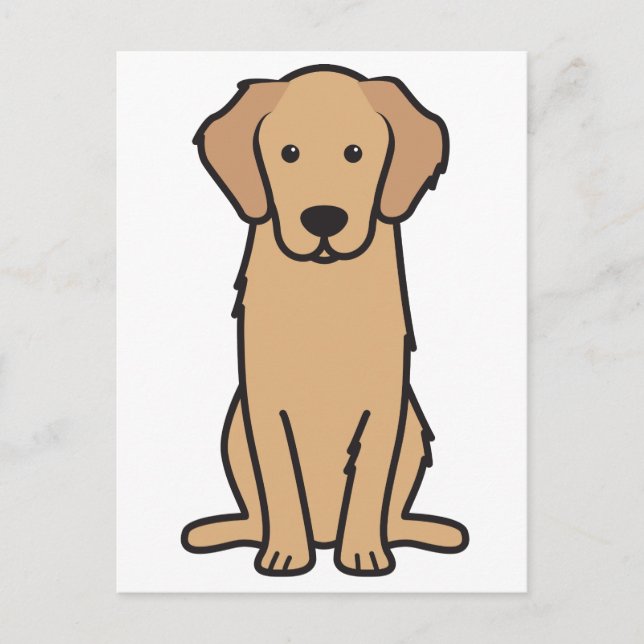 Carte Postale Dessin animé de chien Retriever doré (Devant)