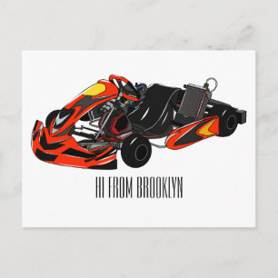 Carte Postale dessin animé de Kart racing