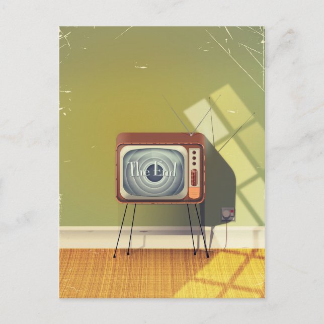Carte Postale Dessin animé de la télévision vintage (Devant)