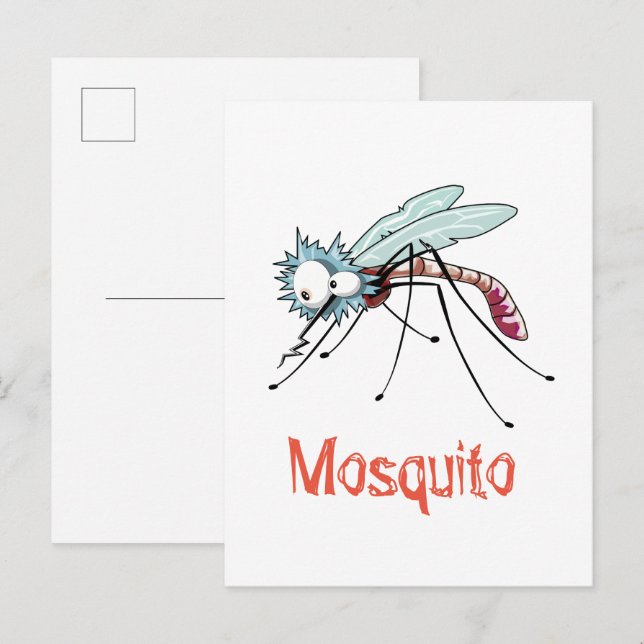 Carte Postale Dessin animé de moustique (Devant / Derrière)