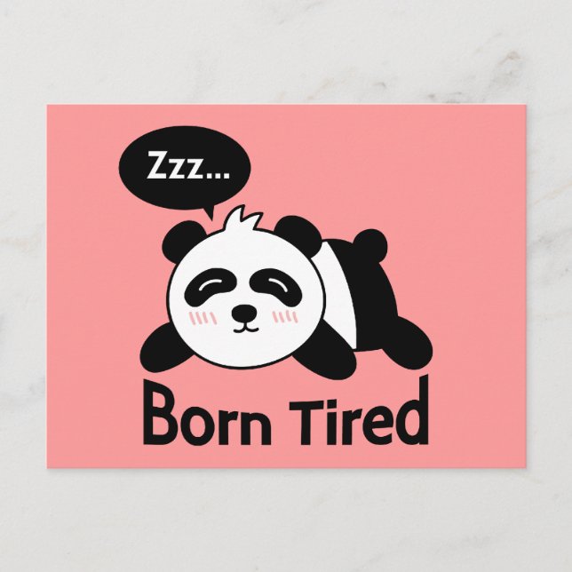 Carte Postale Dessin animé de panda mignon endormi (Devant)