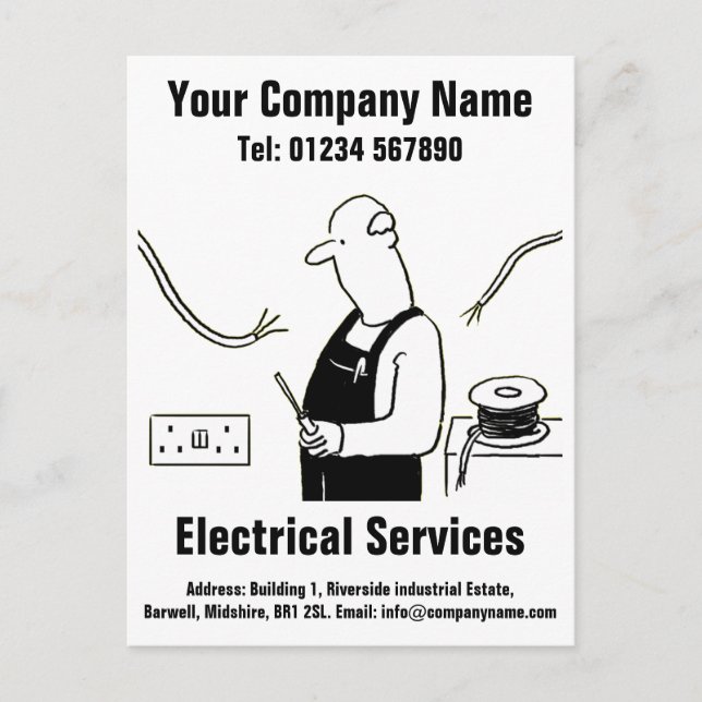 Carte Postale Dessin animé de services électriques à personnalis (Devant)