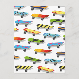 Carte Postale Dessin animé de skateboard.