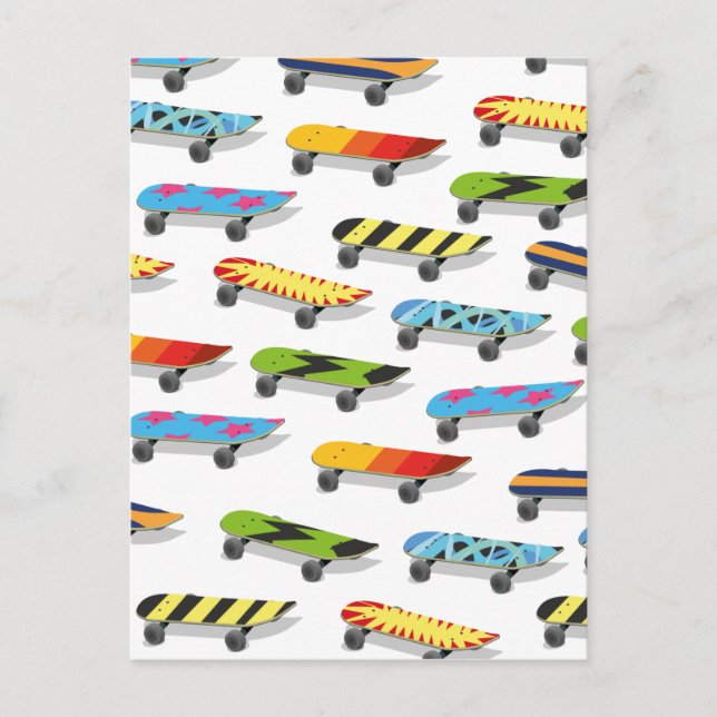 Carte Postale Dessin animé de skateboard. (Devant)