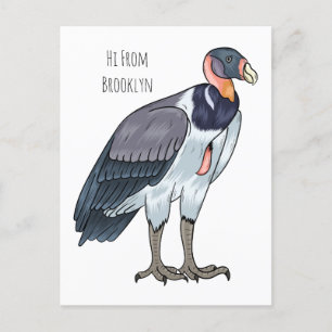 Carte Postale dessin animé d'oiseau vautour du roi