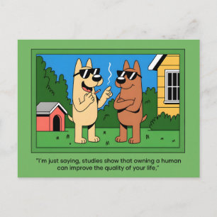 Carte Postale Dessin animé drôle de chiens qui possèdent des hum
