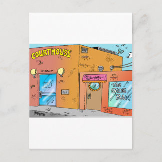 Carte Postale Dessin animé du tribunal