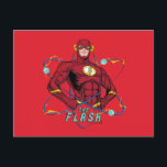 Carte Postale Dessin animé Flash Graphique Atomique<br><div class="desc">Découvrez ce dessin animé amusant de Flash avec les mains sur les hanches dans ce graphique de personnage de style atomique !</div>