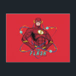 Carte Postale Dessin animé Flash Graphique Atomique<br><div class="desc">Découvrez ce dessin animé amusant de Flash avec les mains sur les hanches dans ce graphique de personnage de style atomique !</div>