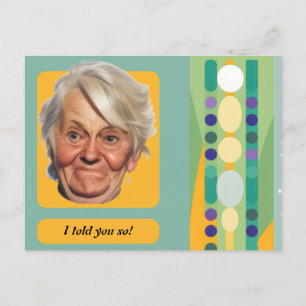 Carte Postale Dessin Anniversaire Femme Rétro Drôle