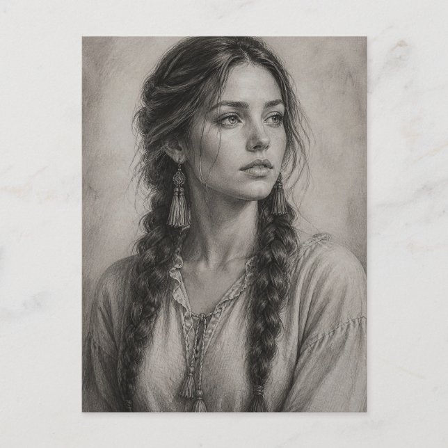 Carte Postale Dessin au crayon (Devant)