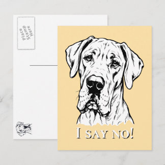 Carte Postale Dessin au trait Grand Danois Portrait 