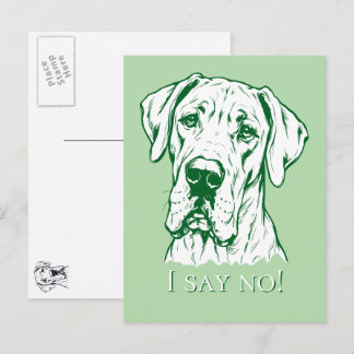 Carte Postale Dessin au trait Grand Danois Portrait 