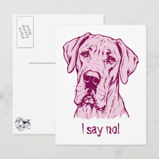 Carte Postale Dessin au trait Portrait de Grand Danois 