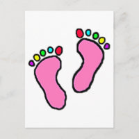 Dessin aux pieds colorés