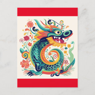 Carte Postale Dessin Chinese Dragon Wall Art