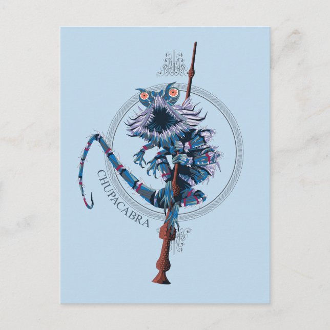 Carte Postale Dessin Chupacabra & Baguette Aînée (Devant)
