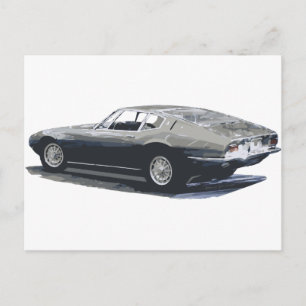 Carte Postale Dessin classique Maserati Ghibli