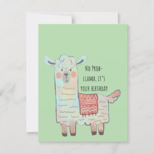Carte Postale Dessin d'animal lama mignon, alpaca 