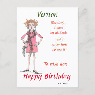 Carte Postale Dessin d'aquarelle Femme avec attitude