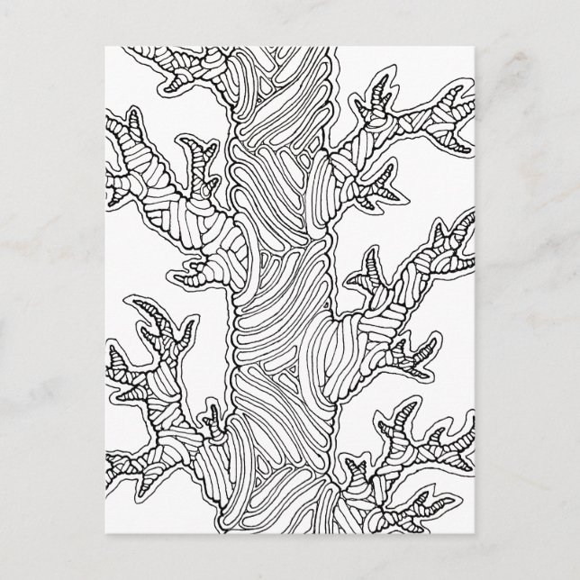 Carte Postale Dessin d'arbre flou abstrait  (Devant)