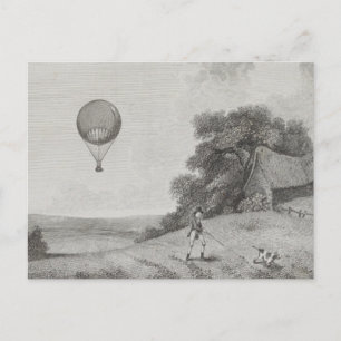 Carte Postale Dessin d'art de ballon à air chaud vintage