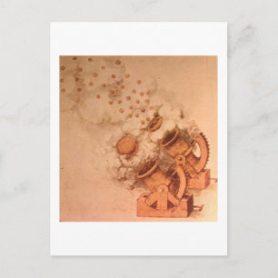 Carte Postale Dessin de Canons par Leonardo Da Vinci