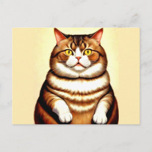 Carte Postale Dessin de chat drôle