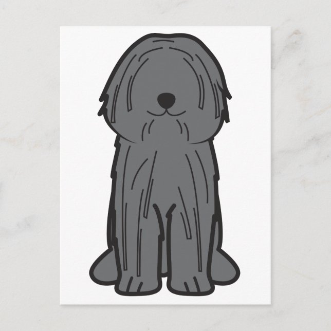 Carte Postale Dessin de chien Puli (Devant)