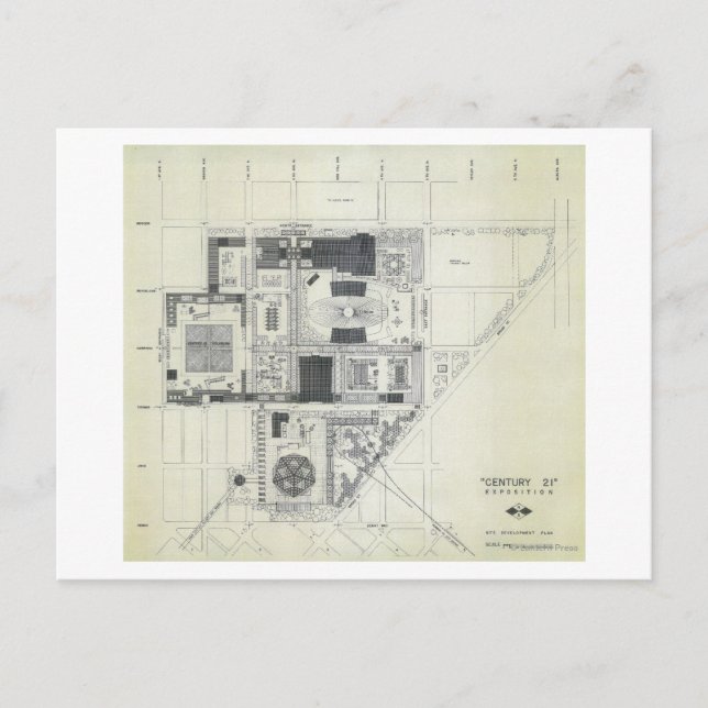 Carte Postale Dessin de conception aérienne des aiguilles spatia (Devant)