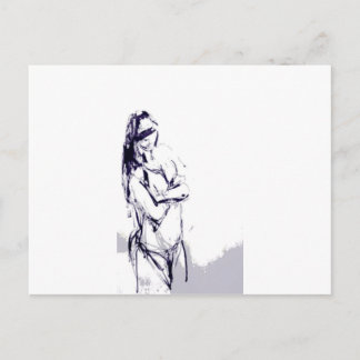 Carte Postale Dessin de conception de fille drôle