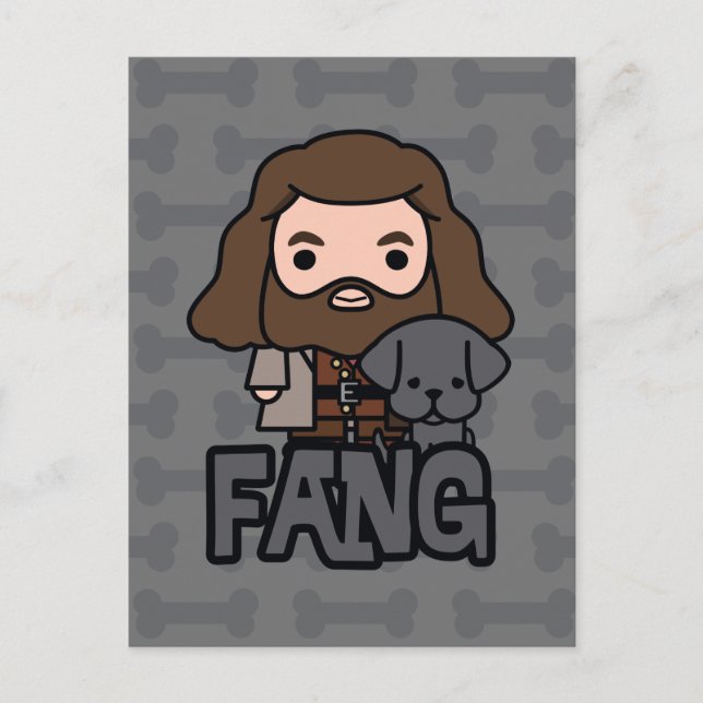 Carte Postale Dessin de Hagrid et Fang (Devant)