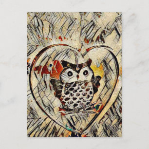 Carte Postale Dessin de hibou