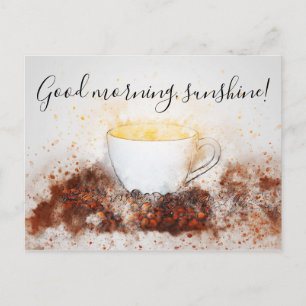 Carte Postale Dessin de Hot Cup of Coffee Good Morning Sunshine