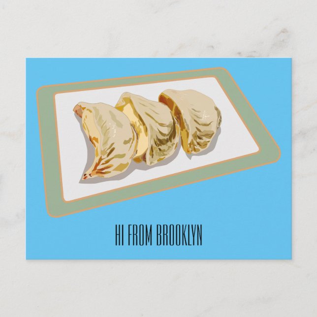 Carte Postale Dessin de Jiaozi / Chinese dumplings (Devant)